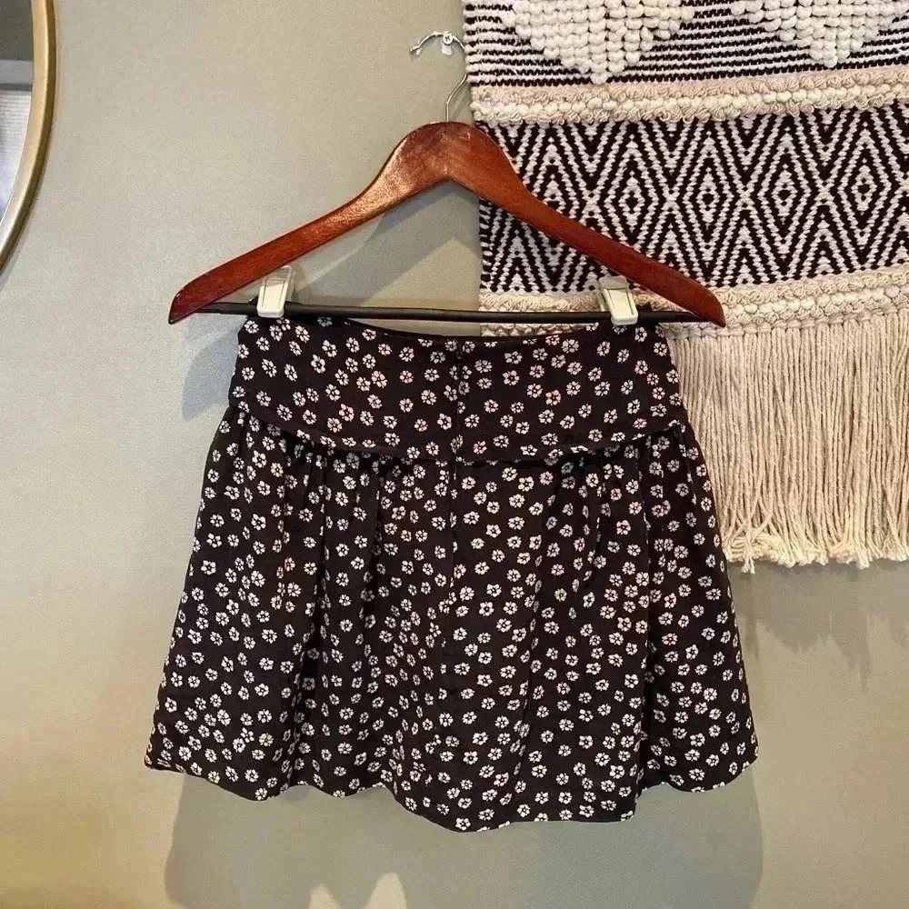 MADEWELL SKYLINE SILK SKIRT IN STENCIL BLOSSOM FLORAL PRINT SIZE 0